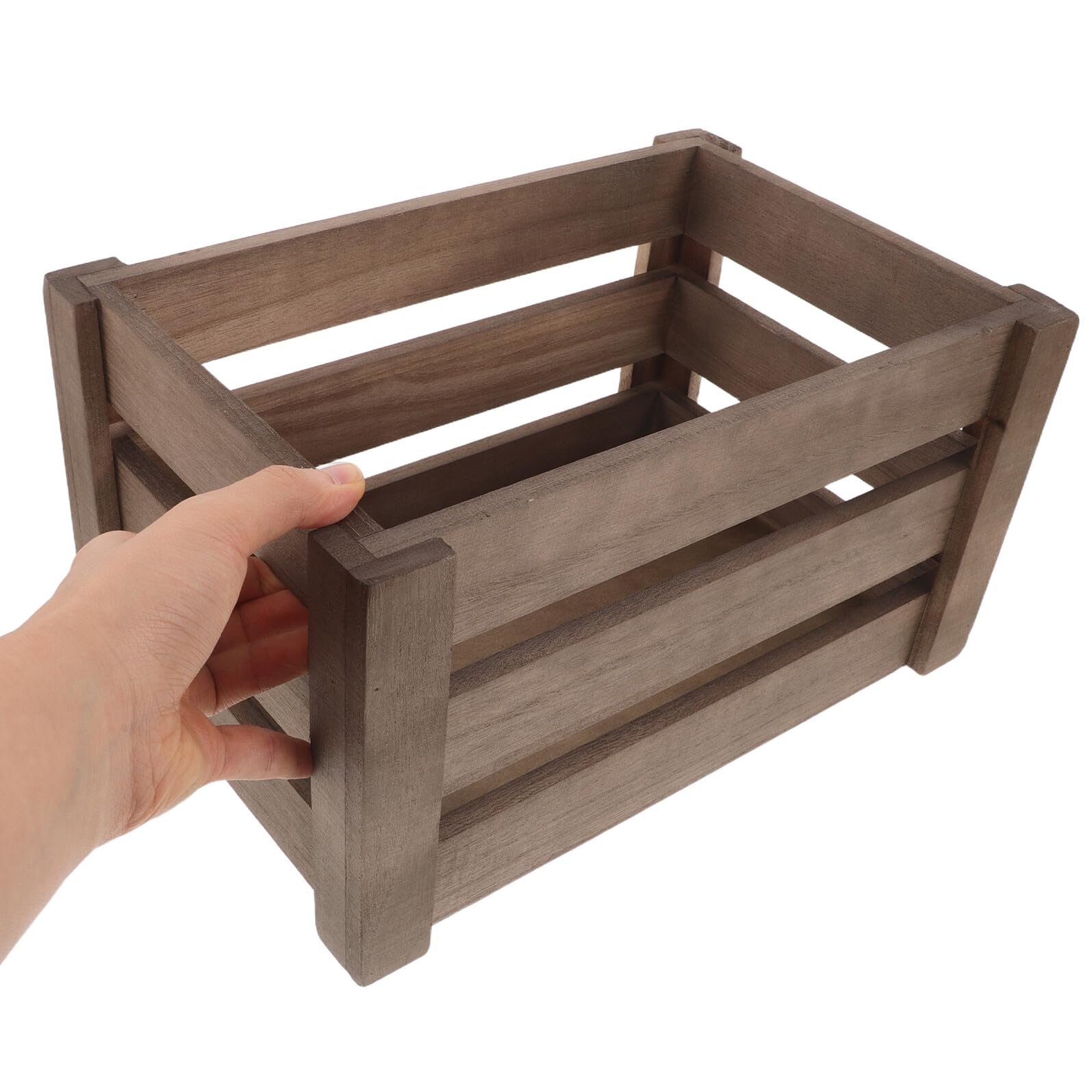 Scatola di Stoccaggio Rustica in Legno Rettangolare per Cucina e Display