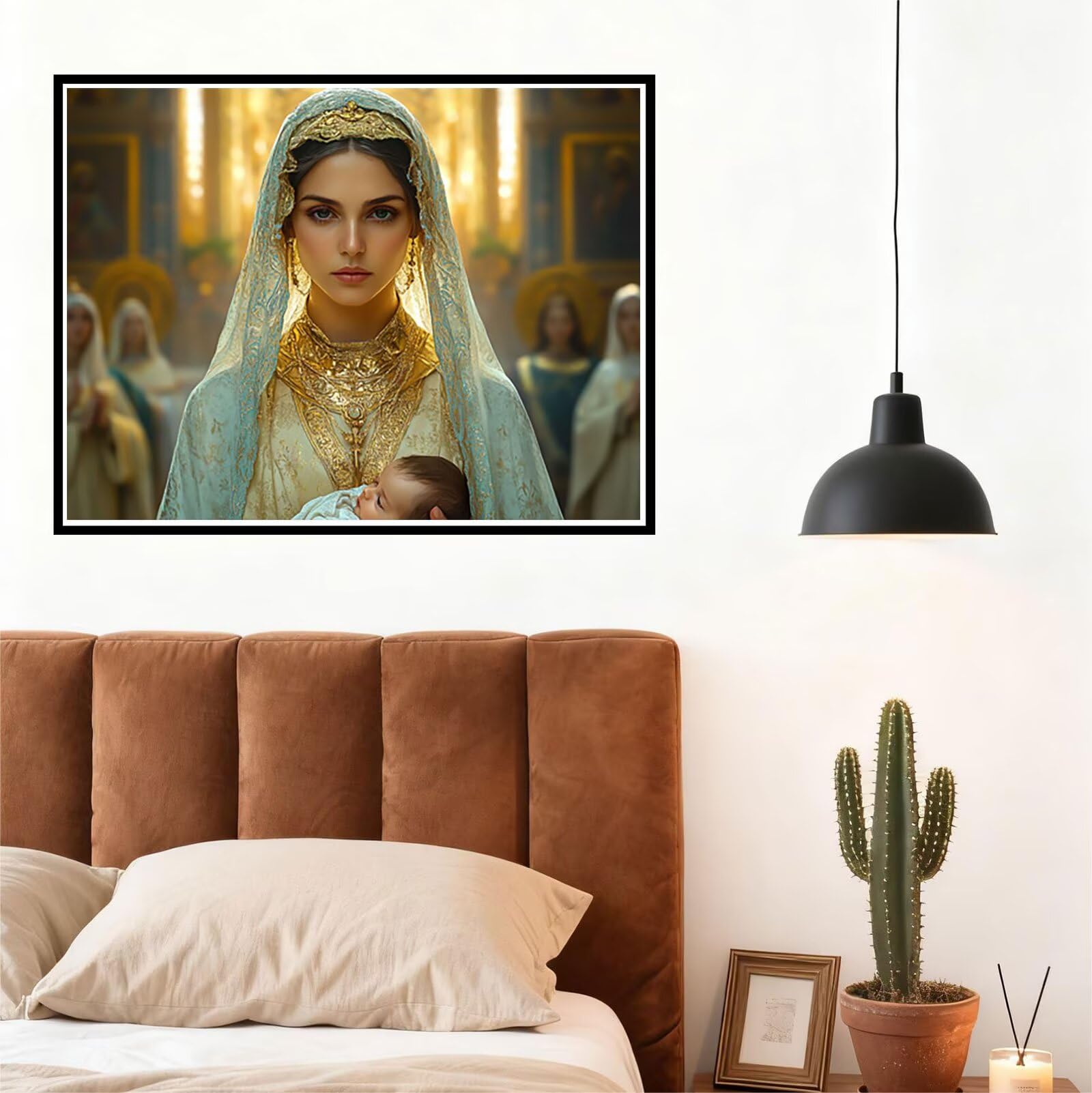 Peinture Numero Adulte Femme Coloriage par Numero Adulte Religion DIY Paint by Numbers, avec Pinceaux Peinture Loisir Creatif Enfant Numéro D'art Cadeau Femme, Pour Decoration Maison 90x120cm H - 639