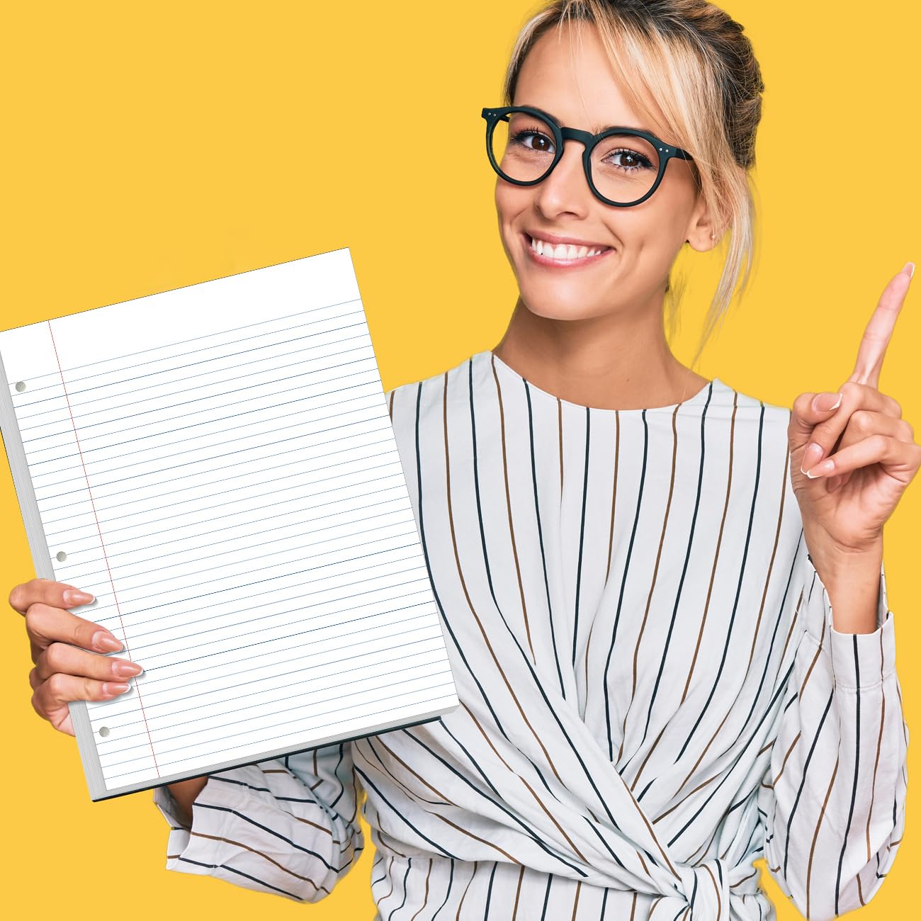 Loseblattpapier, 900 Blatt, 6 Stück, College-liniert, 20,3 x 26,7 cm, Großpackung, Bürofüllpapier, 3-fach gelocht, 150 Blatt/Packung, College-Papier für 3-Ringordner, Notizbuch-Papier