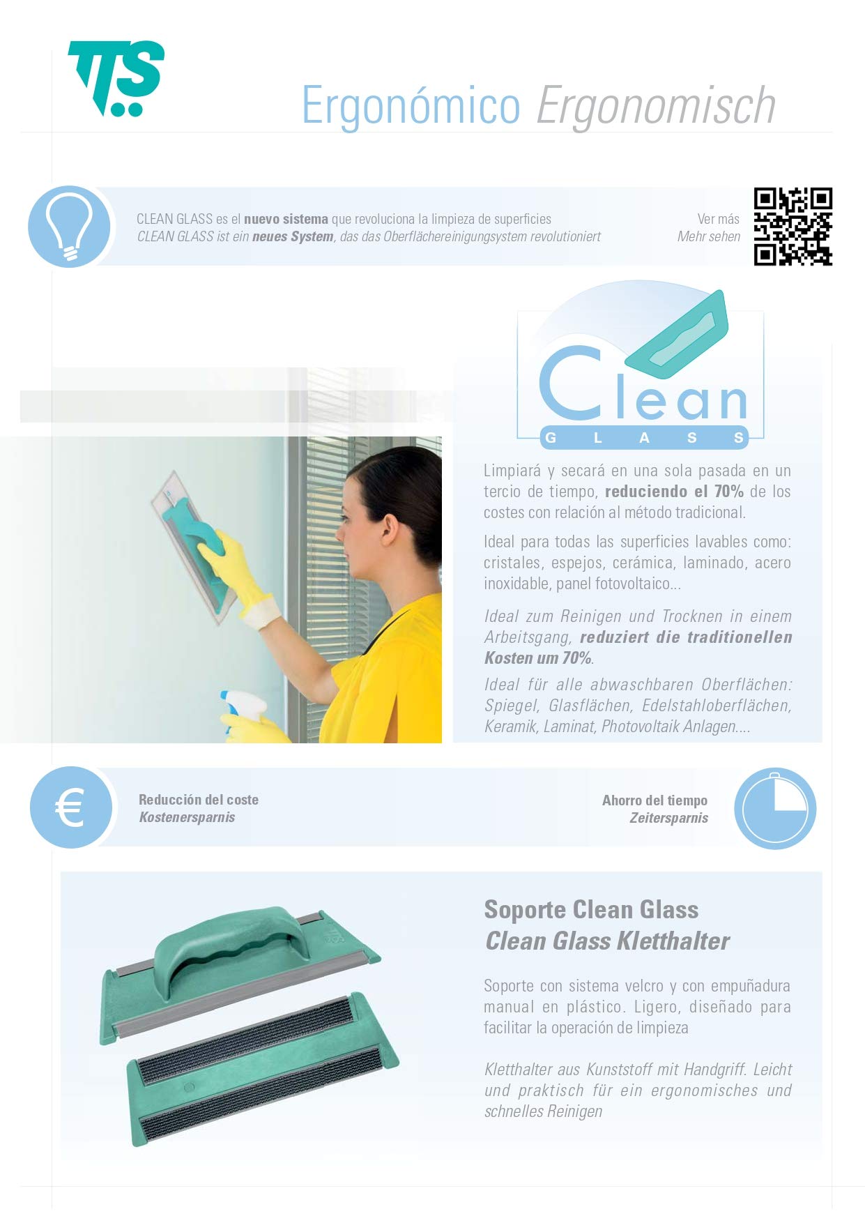 Clean Glass 30 cm, Motivo: Panno in Microfibra 30_cm Grigio