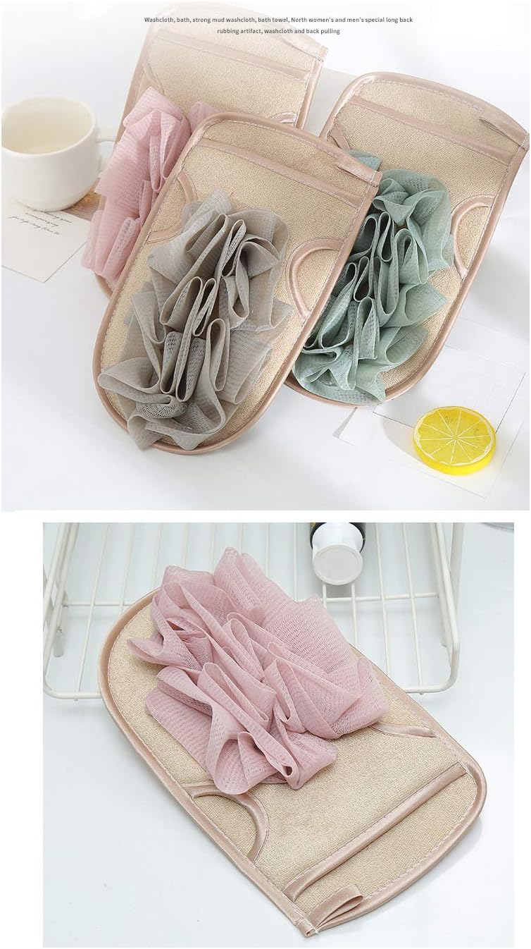 Bath Sponge Back Double-Sided Dual-use Adult Bath Towels Exfoliating Bath Towels,Sponge Brushes Bath Mesh Brush Bath Shower Glove with Flower Bath Ball (Bath Sponge-3)