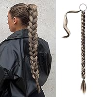 Vista 39 de SEIKEA Extensión de Cola de Caballo Larga DIY Trenzada con Banda para el Cabello, Extensiones de Cabello Liso Envolvente, Postizo Sintético Suave