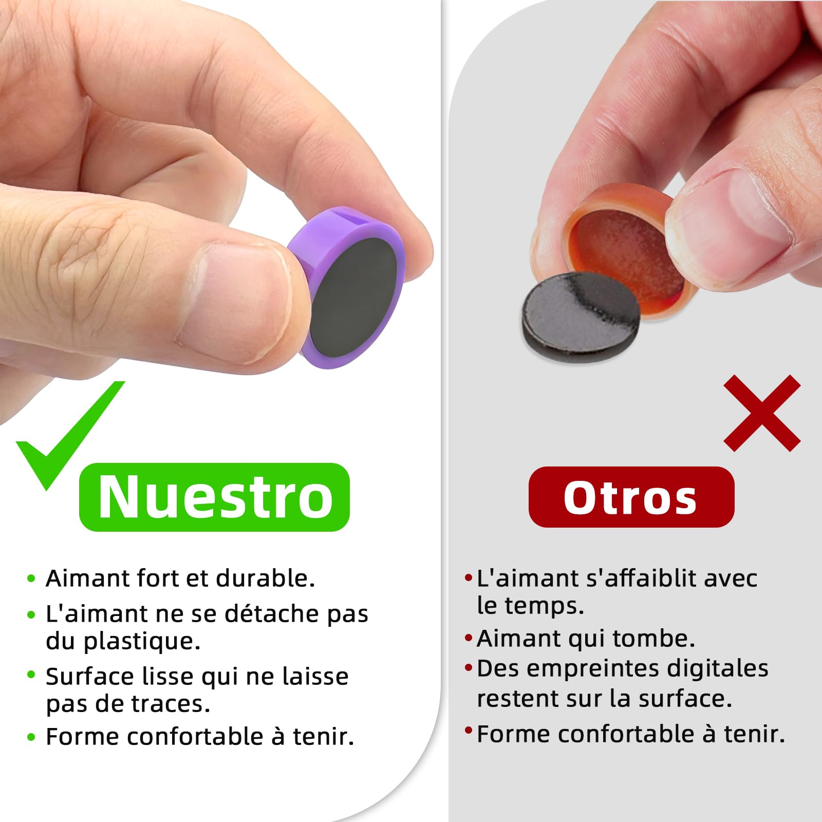 Qualsen Imanes Pizarra Magnética 20 Imanes Nevera Potentes 10 Colores