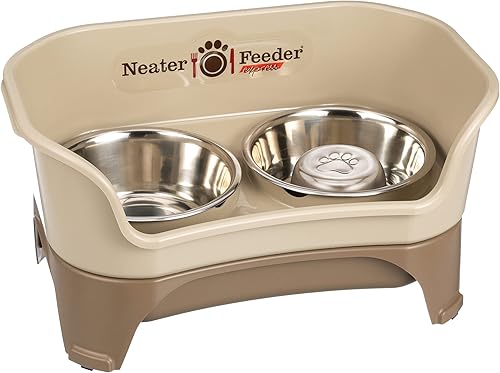 Miniatura 1 de Neater Feeder Express - Cuencos para perros medianos o grandes, color capuchino, paquete que incluye cuenco de alimentación lenta