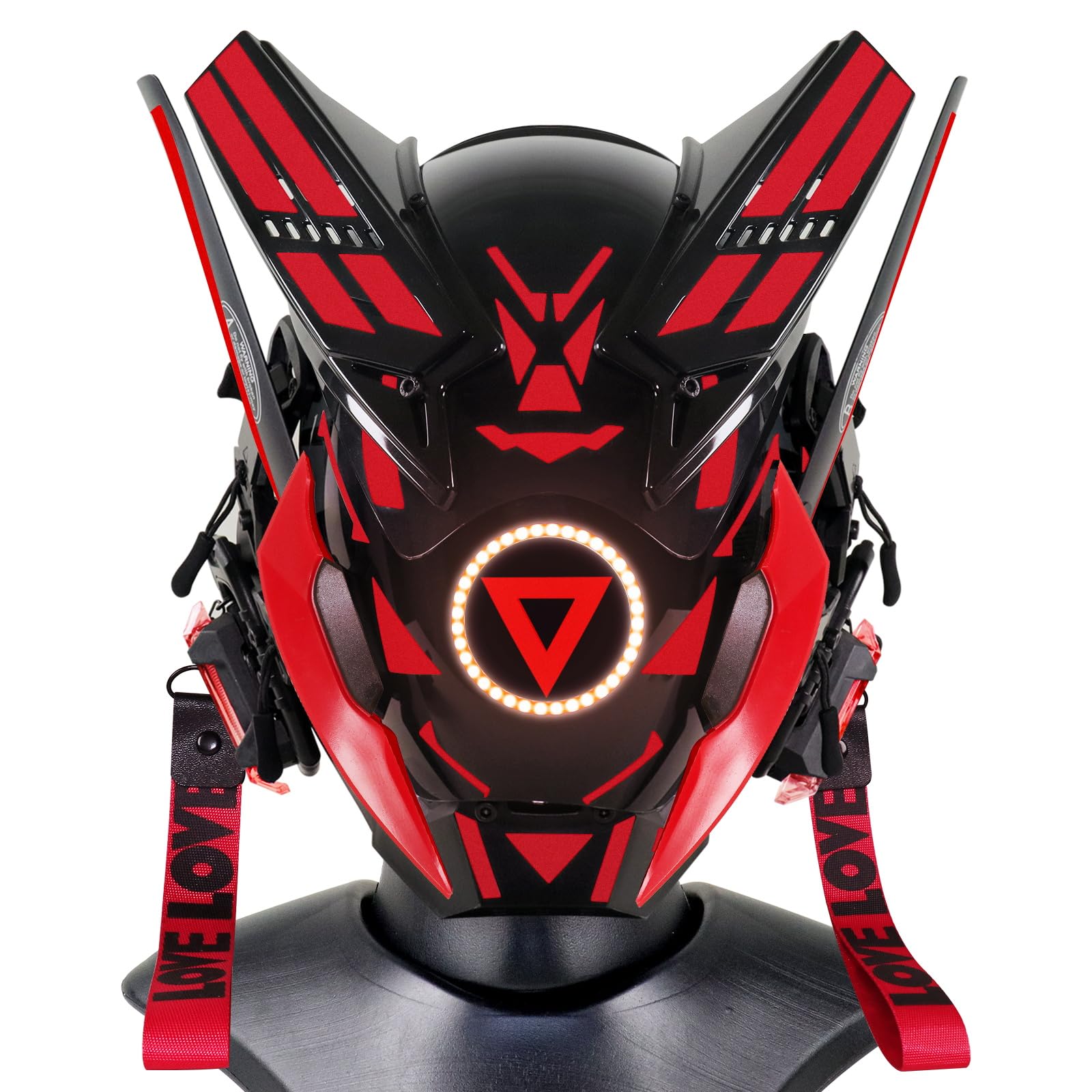 TeShoarudPunk Gothic Cyber Mask for Men,Techwear Futuristic Full Face Mask Christmas Cosplay Costume Accessory