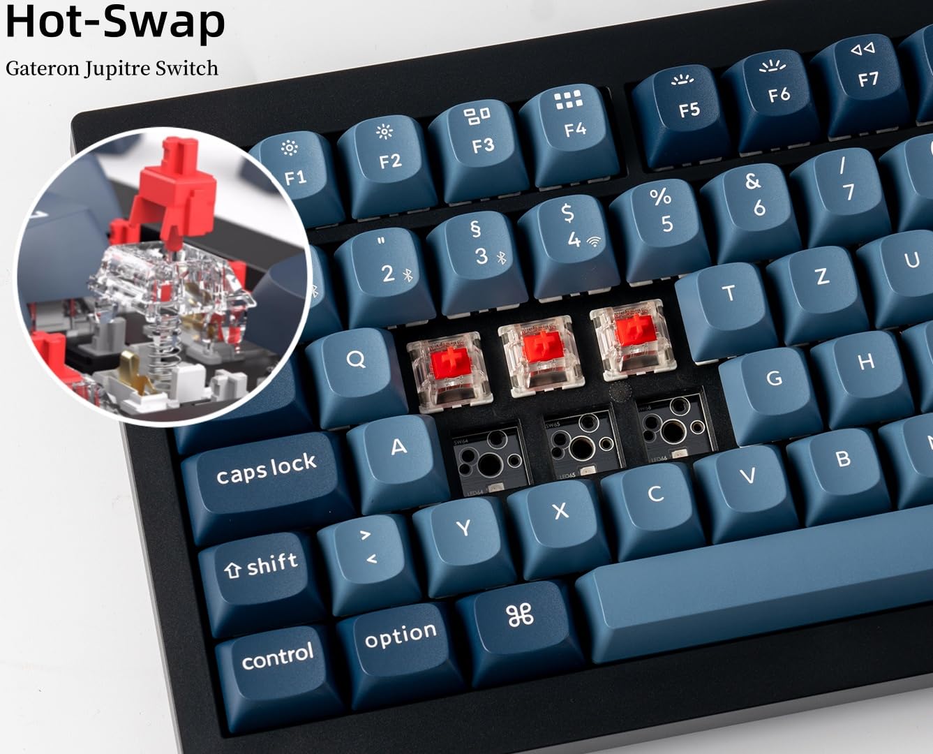 Keychron V6 Max Kabellose QMK Custom Mechanische Tastatur, 2.4 GHz/Bluetooth Full-Size DE-ISO Layout RGB Hot-Swappable Gateron Brauner Switch Kompatibel mit Mac Windows Linux
