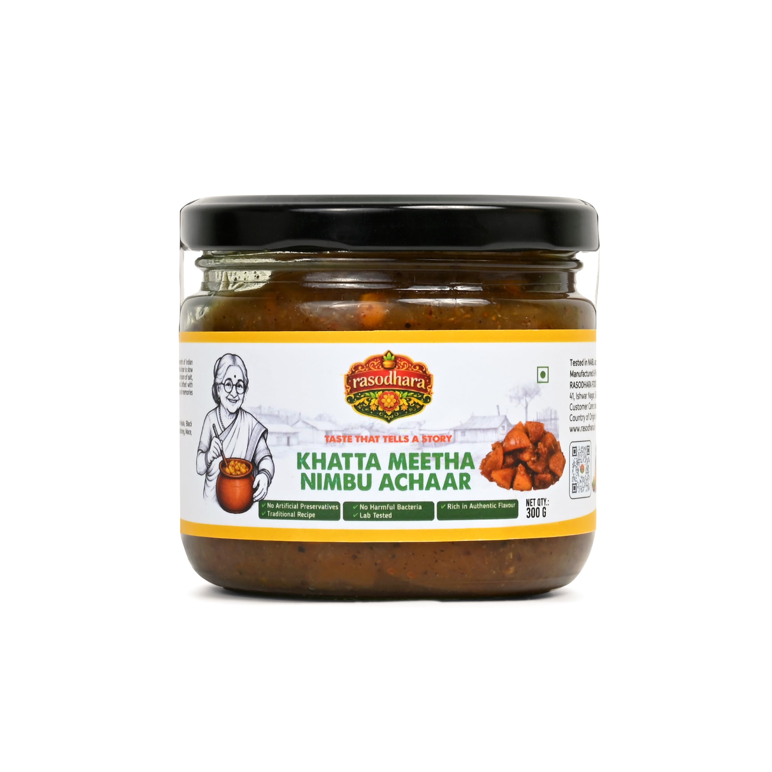 Rasodhara Khatta Meetha Nimbu Achaar Sweet & Sour Lemon Pickle Traditional Indian Style Homemade Taste Artificial Preservatives, Jaggery & Aromatic Spices, Slow Cured, Lab Tested 300g-image-41