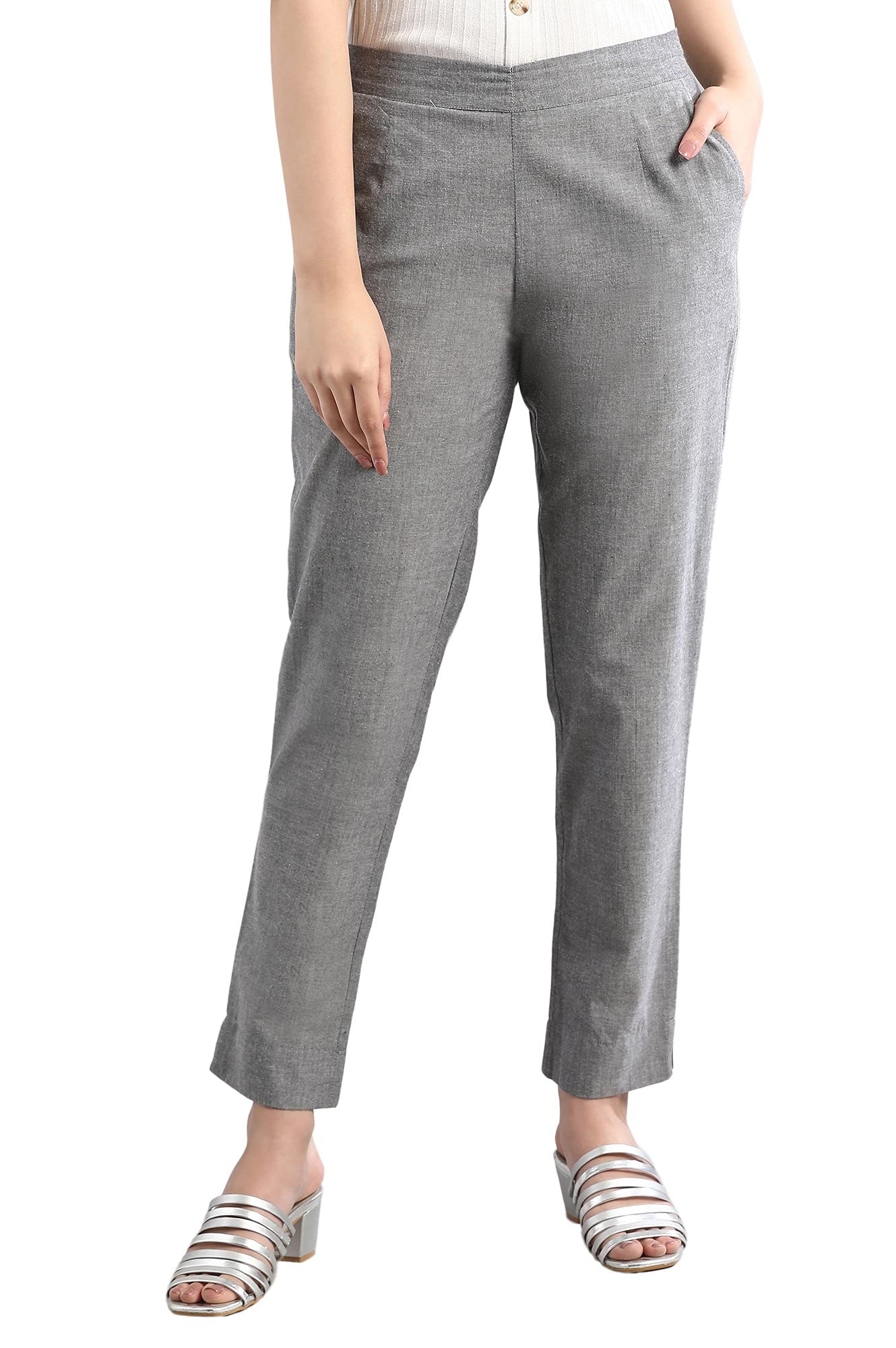 Aurelia Women's Comfort Fit Mid Rise Trouser in neutral