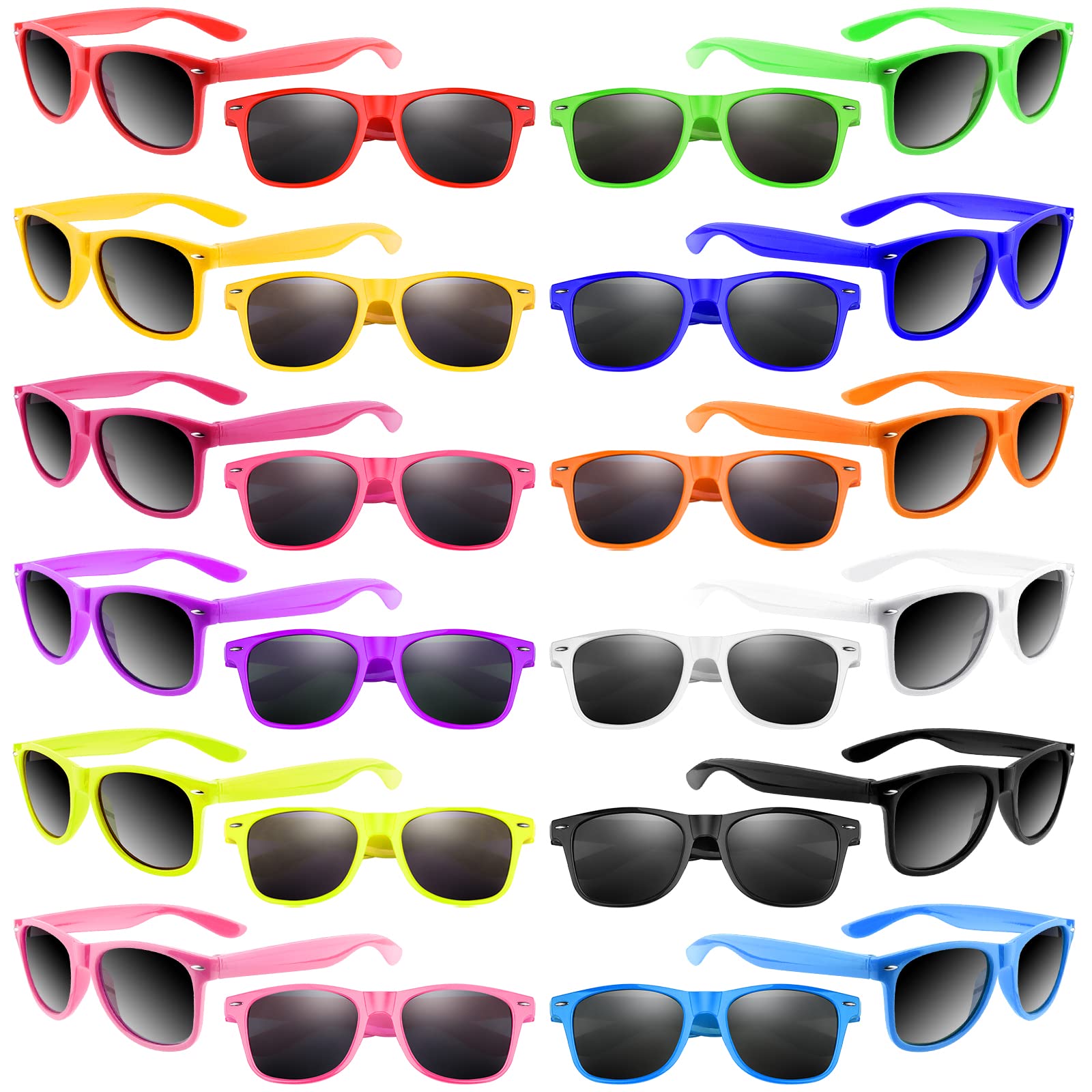 48 lentes de sol de neón recuerdos de fiesta para niños regalos de bolsas a granel regalo para playa piscina fiesta de cumpleaños suministros de fiesta de cumpleaños para niños y niñas