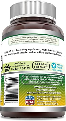 Miniatura 2 de Amazing Formulas Sulfato de glucosamina de 1500 mg  Suplemento de cápsulas  Sin OMG  Sin gluten  Fabricado en Estados Unidos (240 unidades)