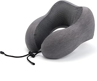 Memory Foam Travel Neck Pillow for Airplane Chin Support Ergonomic Design Portable Flight Accessories Car and Bus Use Adult Size Lightweight Travel Essentials AC Gifts for Women and Men