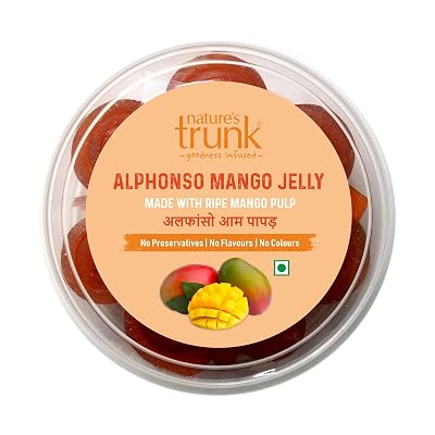 Nature's Trunk Alphonso Mango Jelly | Aam Papad | Sun-Dried Mamidi Thandra | No Added Preservatives | Natural Fruit Cand