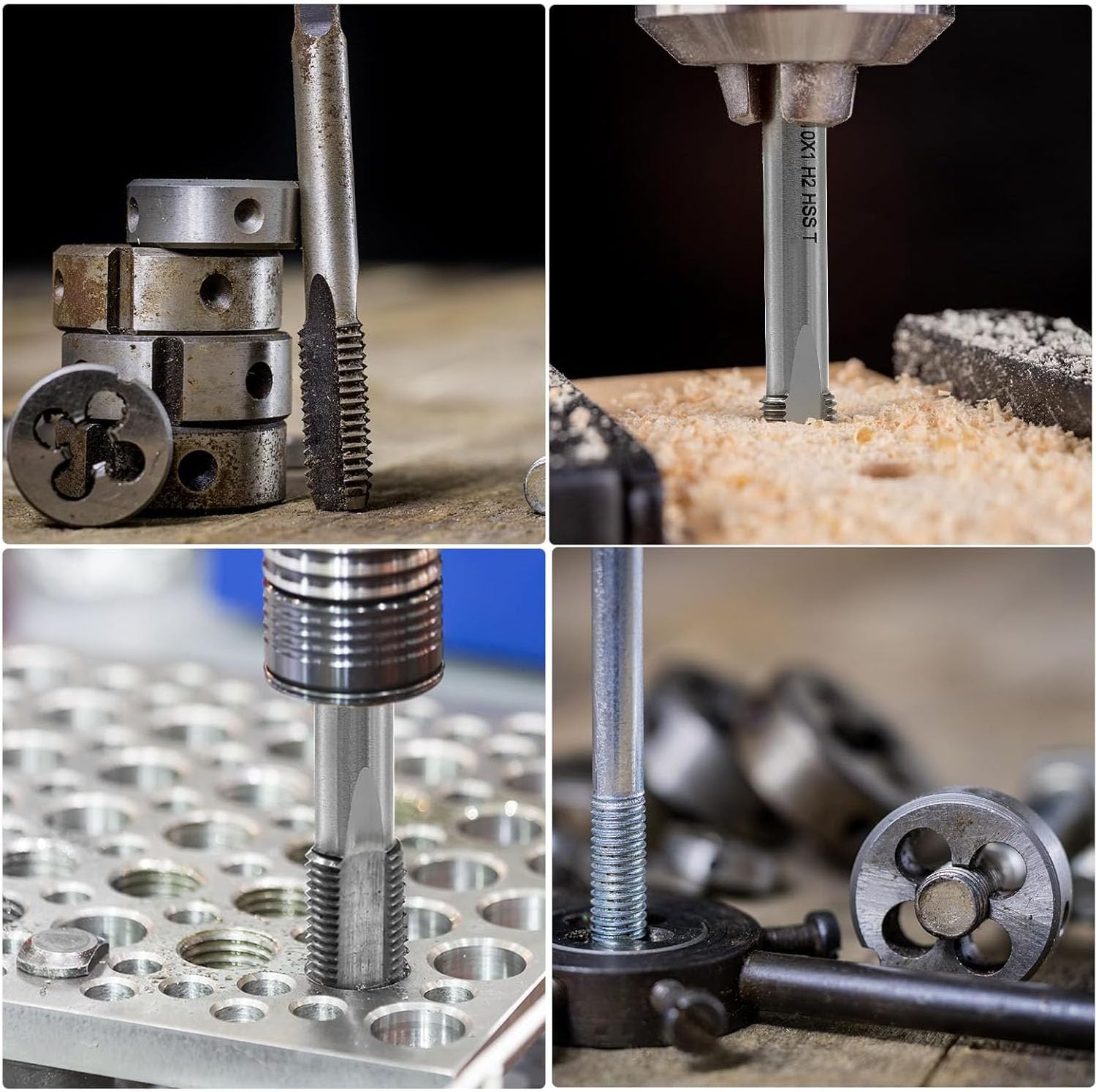 Maschio E Filiera Metrica M10 X 1.0 Mm - Set Per Filettatura E Riparazione Viti In Acciaio HSS - Foto 3