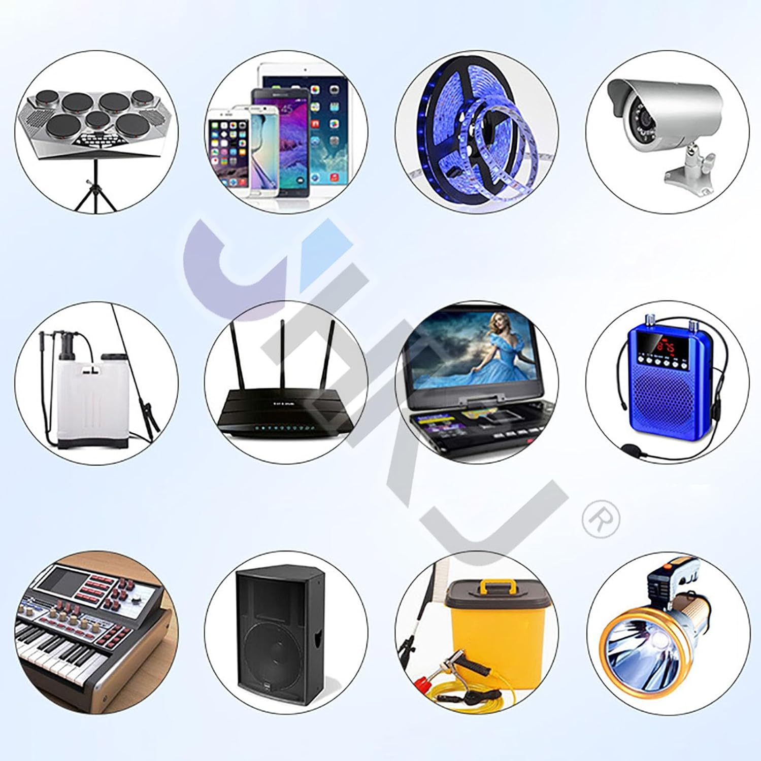 Li-ion Battery 12V 4000mAh Rechargeable Battery with Charger and Power Switch 12.6V Power Bank for Speakers/Routers/Loudspeaker and Other Equipment