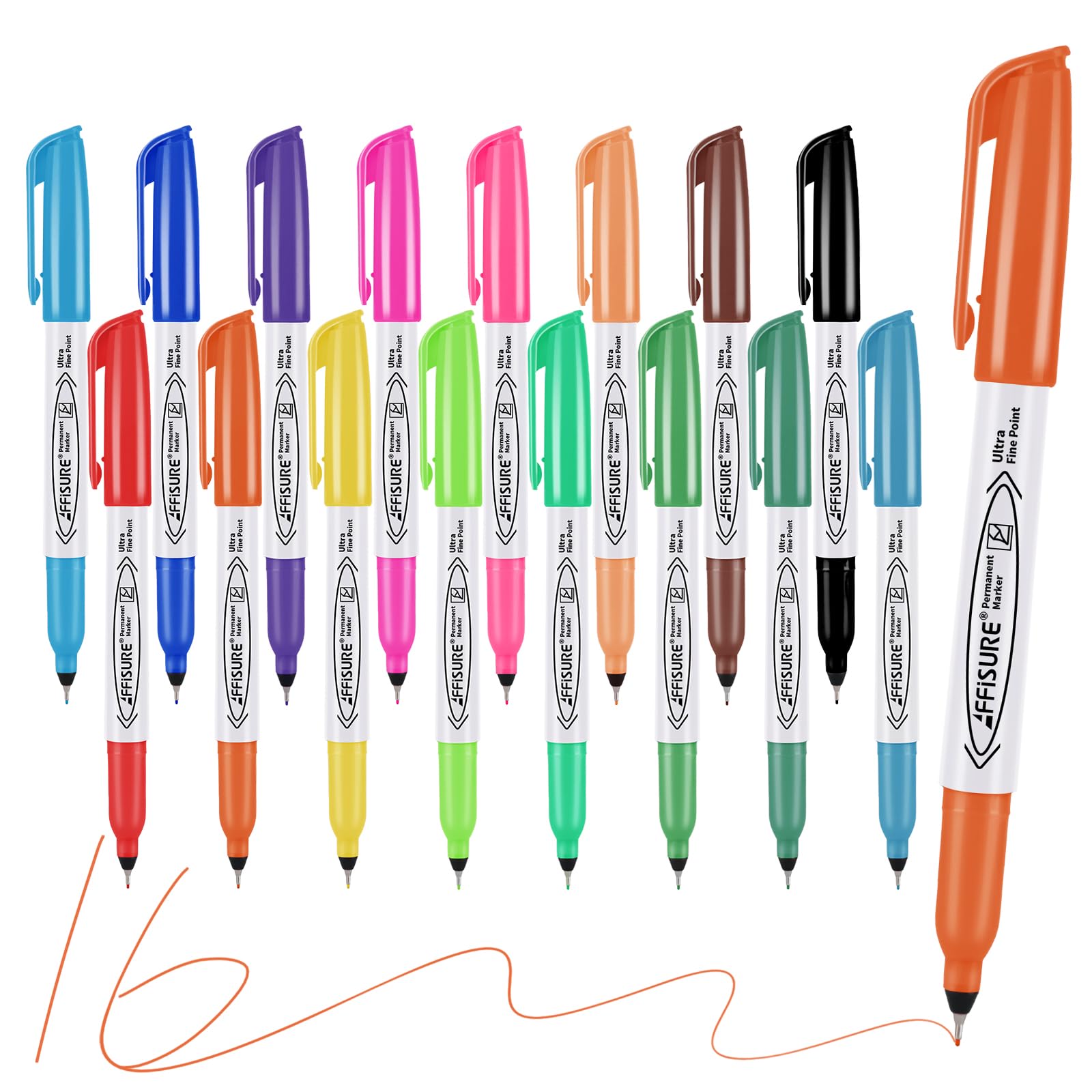 M&G Permanent Dual Tip Markers - 12 Pack Ultra Fine Point (1.5mm & 0.5mm) Waterproof Pens For Paper, Glass, Plastic, Metal