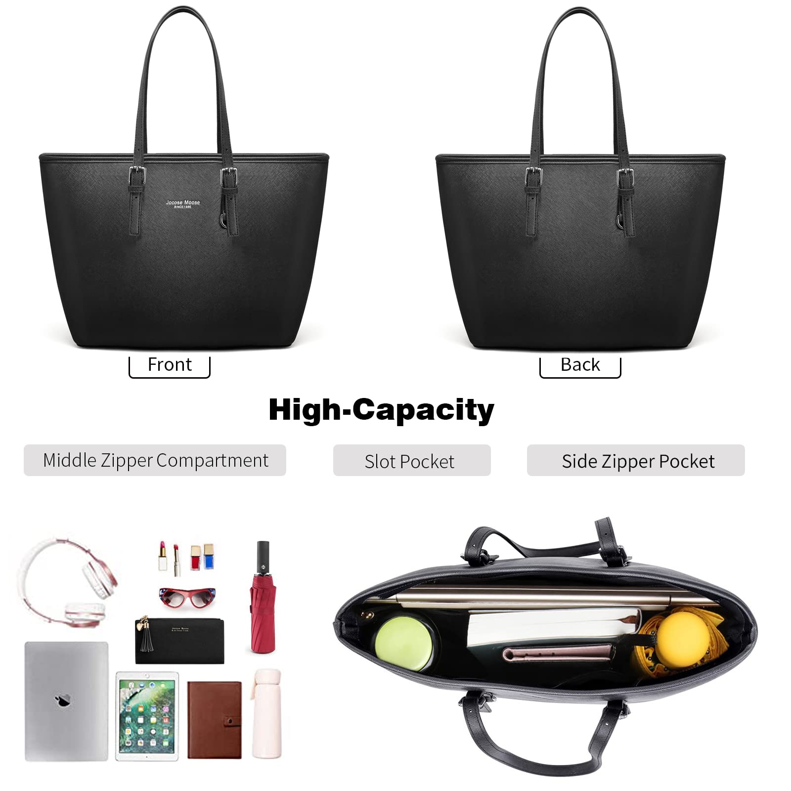 Jocose Moose Borsa Donna Tracolla Spalla Borse a mano Crossbody Clutch grande in pelle PU Pelle Progettista 2 Pezzi Tote