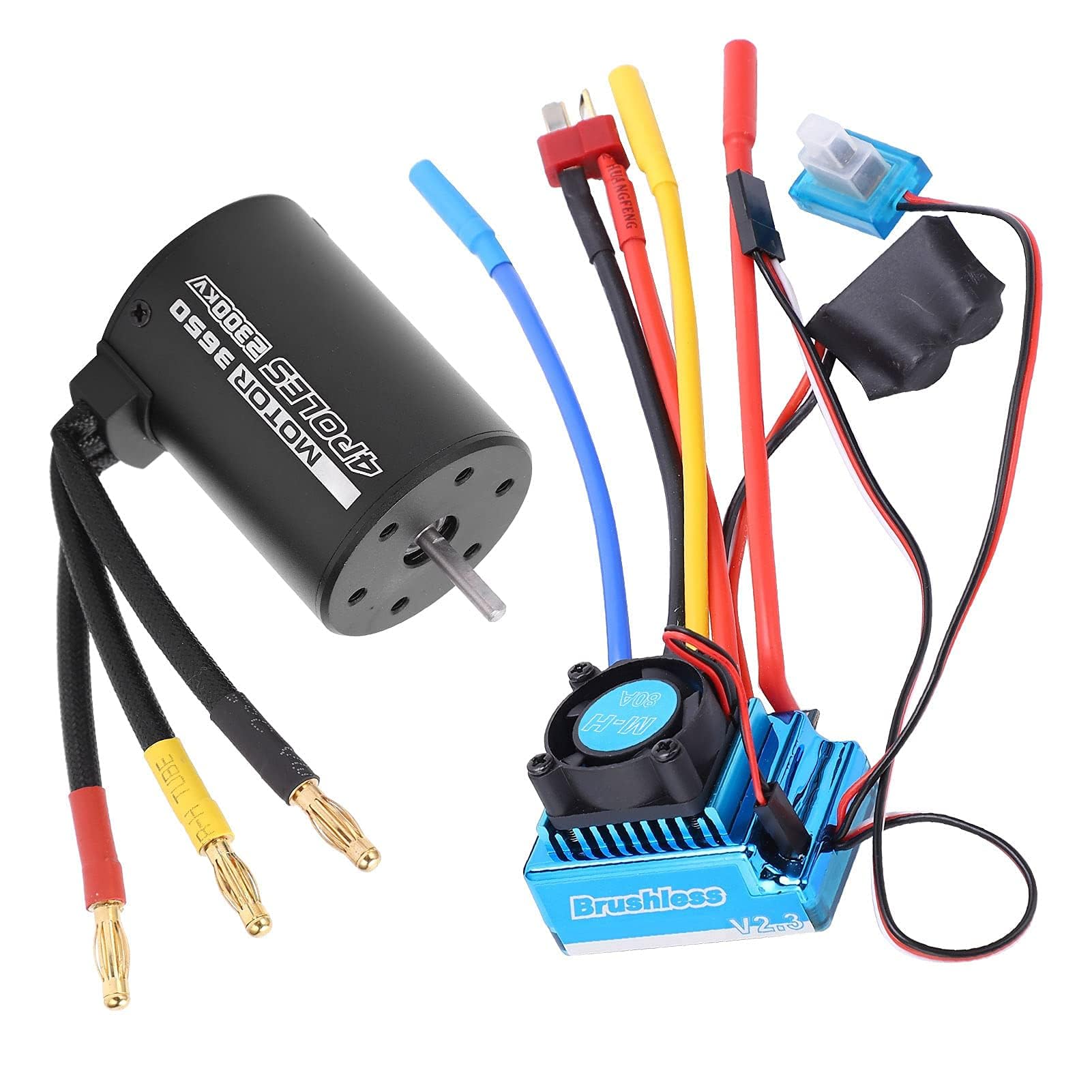 RC 3650 2300KV Wodoodporny 4-biegunowy Silnik Bezszczotkowy z Zestawem Combo 80A ESC Nadaje Się do 1/10 Zdalnego Sterowania Samochodowego RC Akcesoria