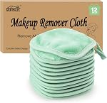 HOMEXCEL Makeup Remover Cloth 12 Pack,Reusable Makeup Remover Pads,Washable Ultra Soft Facial Cleansing Cloths For All Skin Types,5 X 5 In,Pink