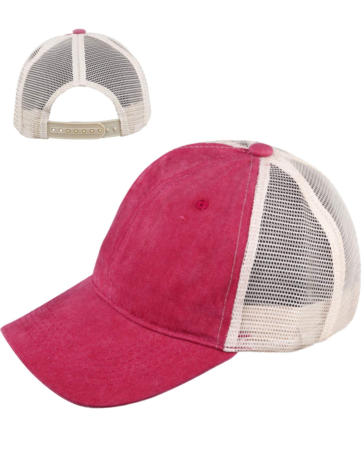 Mesh Baseball Cap for Men Women Vintage Adjustable Plain Hat Fitted Dad Cap