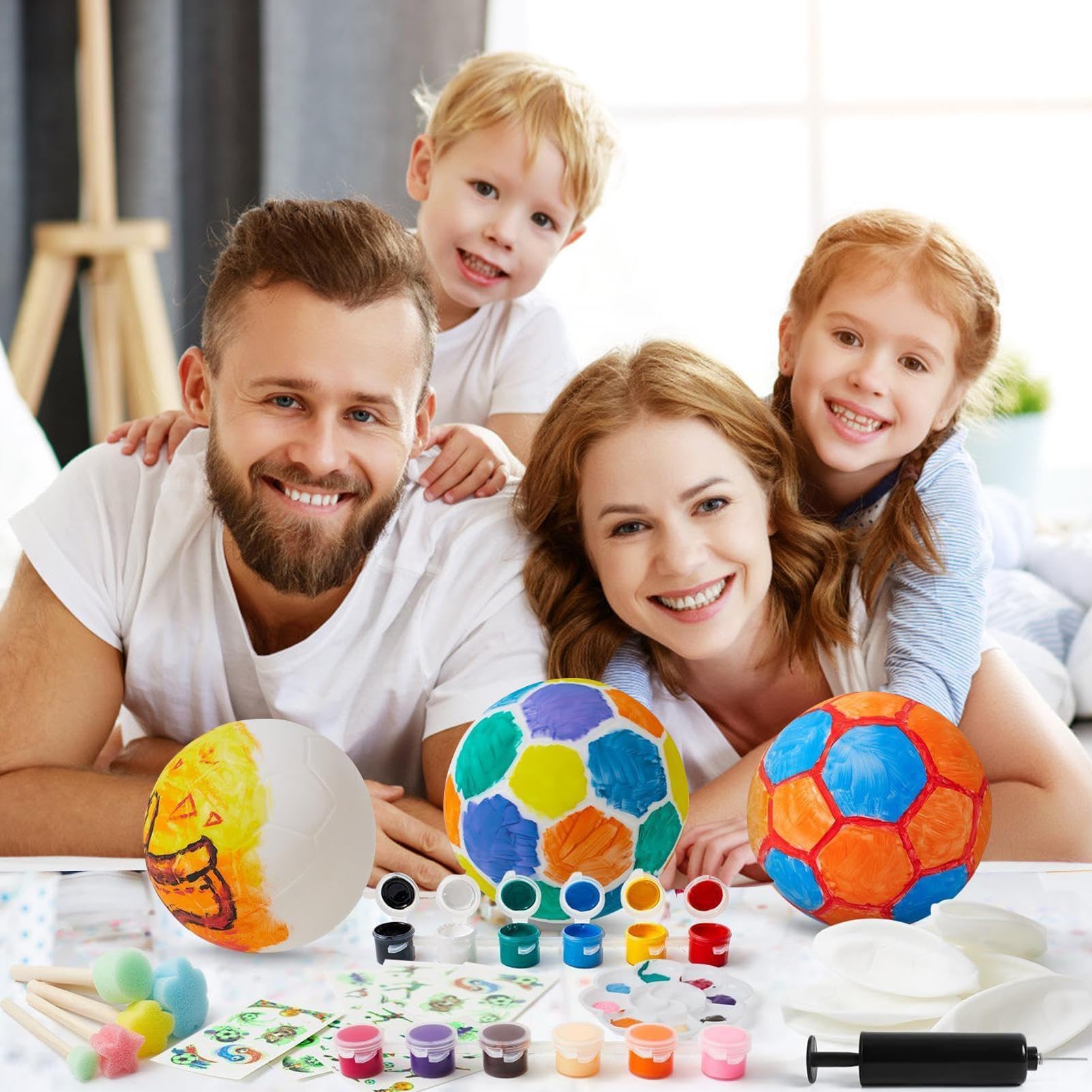 Fußball-Malset – 12 Farben Lampe Fußball Spielzeug mit Nachtlicht Kit Lernspielzeug für Mädchen und Geschenk für Weihnachten Neujahr Kinderparty Klassenzimmer Feiertage