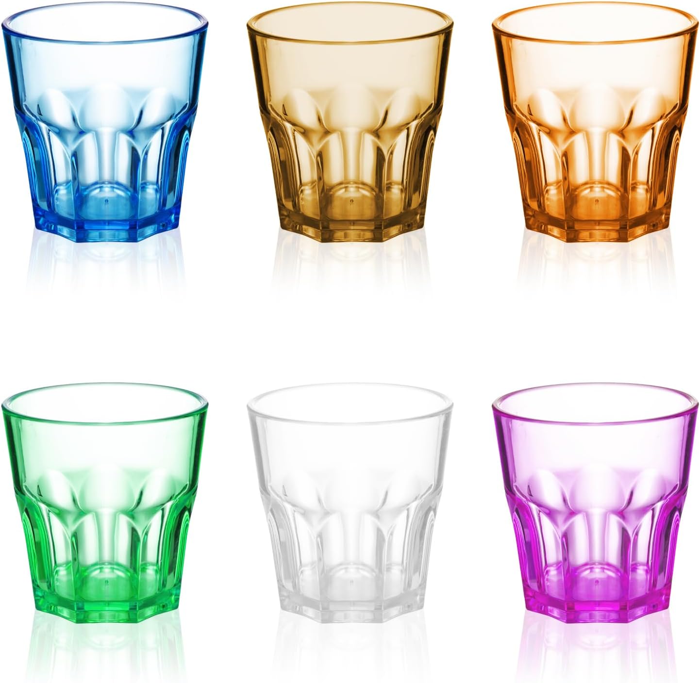 Amazon.com | 6Pcs Plastic Drinking Glasses, XJMWXHFC Acrylic Glasses ...
