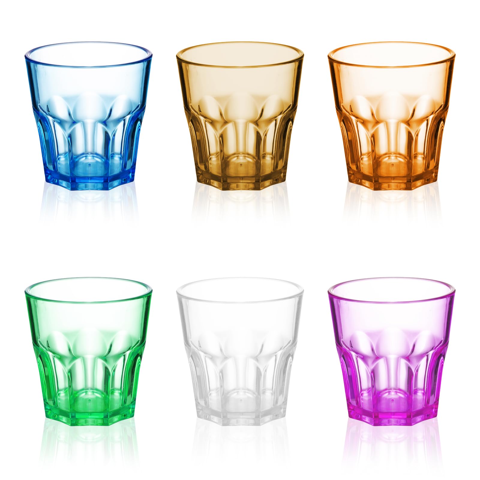 6Pcs Plastic Drinking Glasses XJMWXHFC Acrylic Glasses Drinkware Unbreakable Tumblers Drinking Glass Multi-color Cups Reusable Glassware for Kitchen