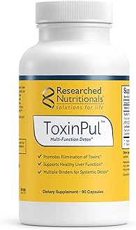 Researched Nutritionals ToxinPul Binder & Detox Cleanse Support - Humic Acid, Fulvic Acid, Cilantro, Dandelion Root & Chlorella to Help Supports Healthy Toxin Removal (90 Capsules)