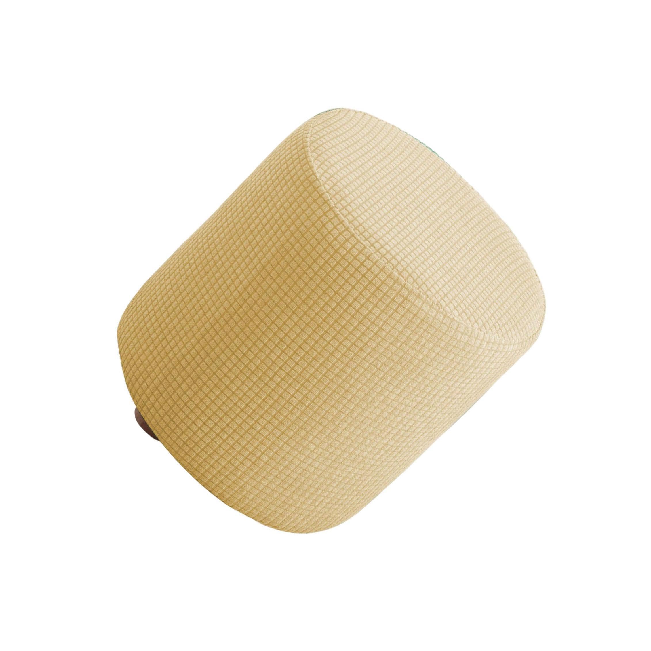 QIXCXAZ Round Ottoman Slipcover Stool Protector Unmatched Functionality Protects Daily Wear Adds Stylish To Decor Round Ottoman Slipcover Stool Furniture, Beige Chair Cover, 25-32cm