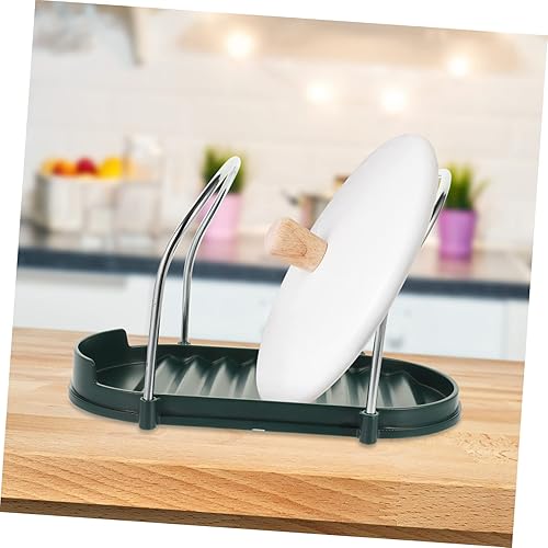 Miniatura 3 de YARNOW Bandeja de acero inoxidable, bandeja de acero inoxidable, soporte de cucharón de silicona, soporte de cuchara de silicona, soporte de cuchara