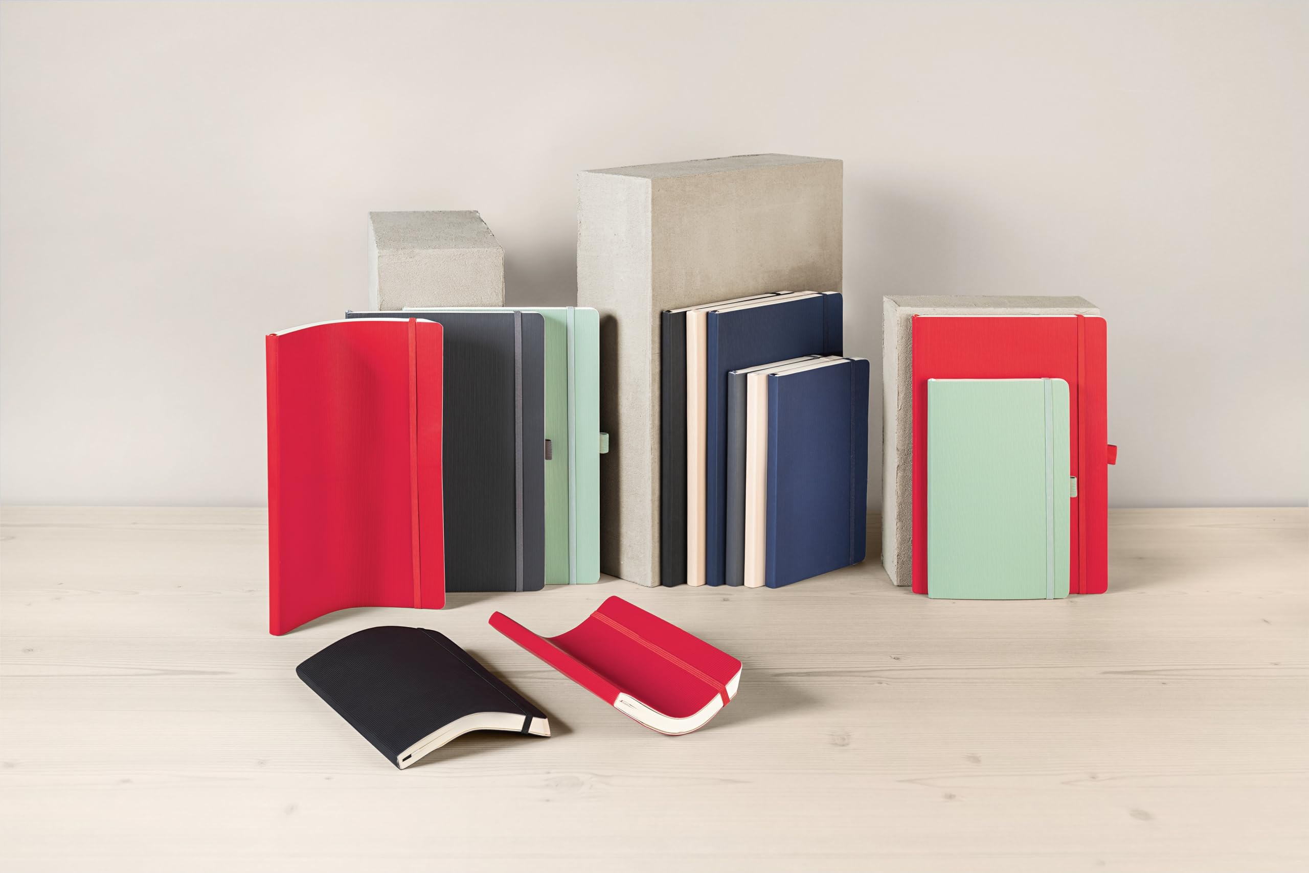 SIGEL Taccuino premium Conceptum A5 con copertina morbida - 3 pezzi | CO320, a quadretti, nero, ideale come diario personale, bullet journal, quaderno delle idee o quaderno per la scrittura