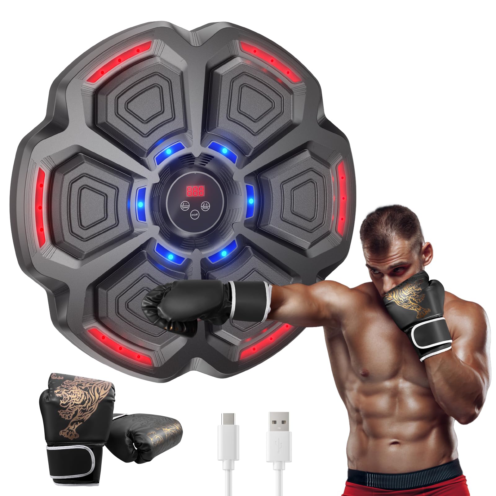 Wawofun Music Boxing Machine - Allenamento Boxe Con Luci E Musica, Per Casa E Famiglia - Foto 3