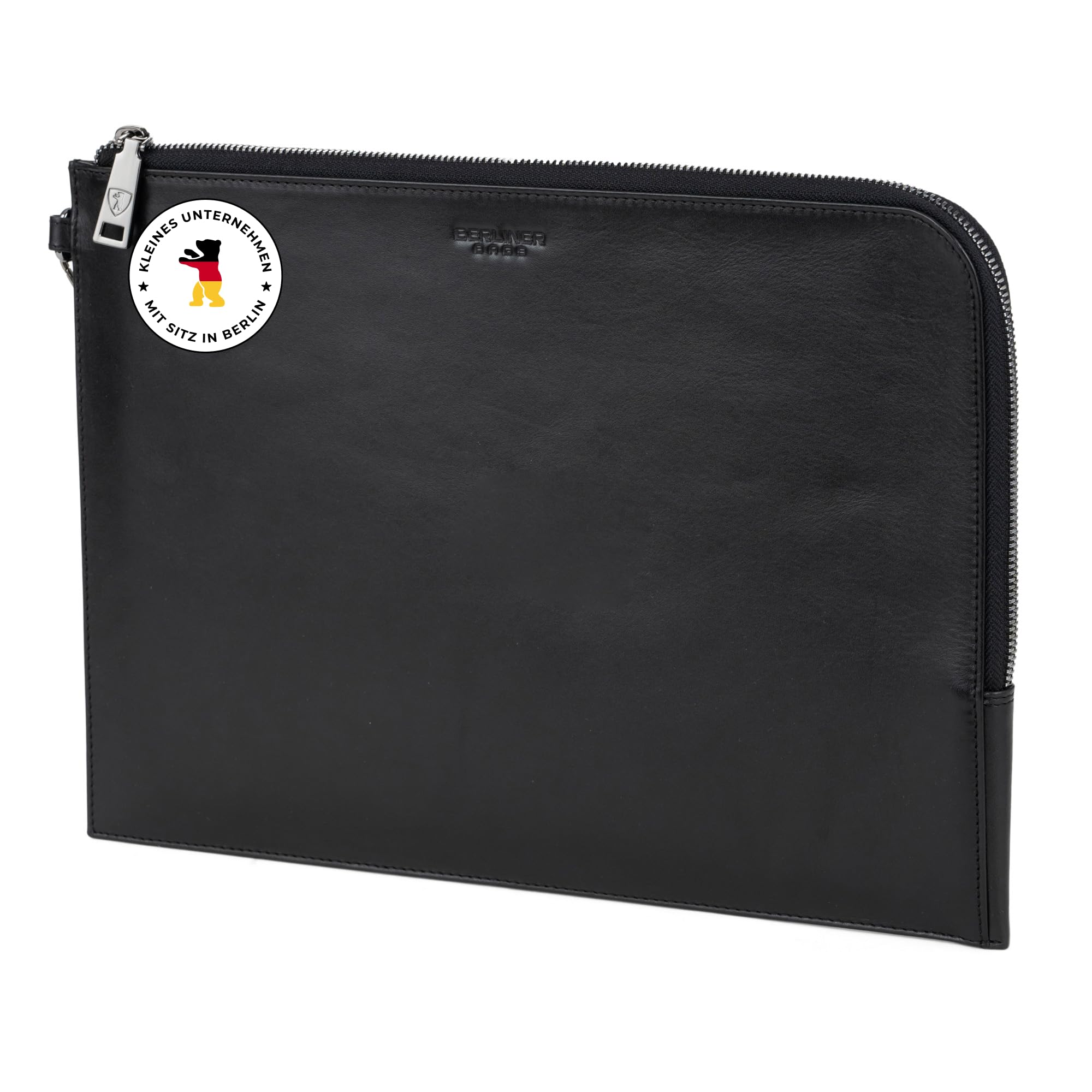Berliner Bags Premium Dokumentenmappe Alex XL, Dokumententasche, Reisepass Organizer und Banktasche aus Leder, für Damen und Herren - Schwarz