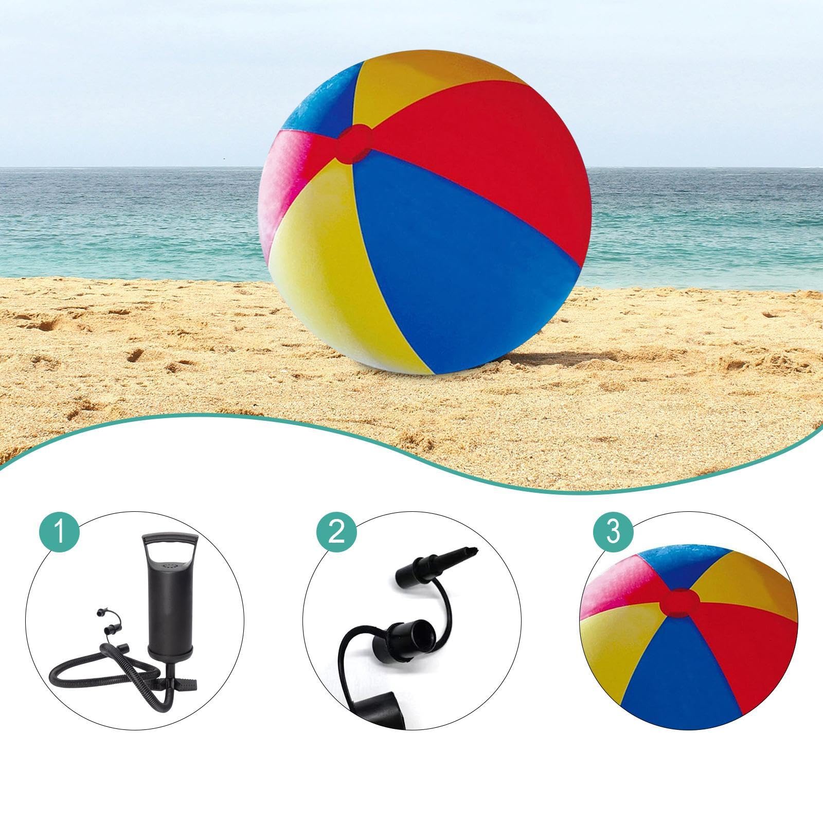 Pallone da Spiaggia Gonfiabile Interattivo in PVC per Giochi Estivi All'aperto, per Feste Ed Eventi, con Pompa Manuale, Diametro 200 Cm
