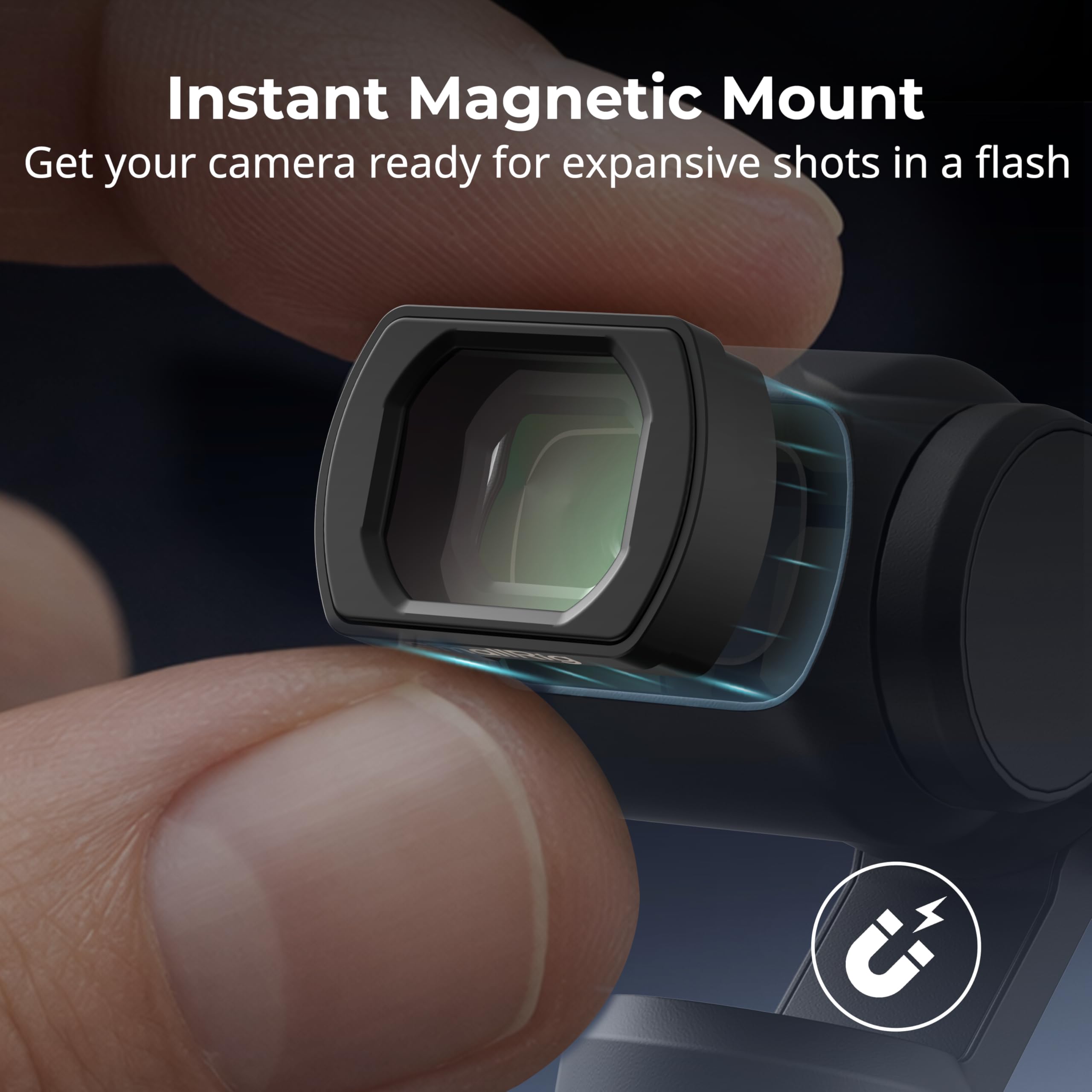 SmallRig Obiettivo grandangolare 0,72X per DJI Osmo Pocket 3, attacco magnetico per un'installazione rapida, con angolo di visione espandibile fino a 112°, design compatto e leggero - 5650