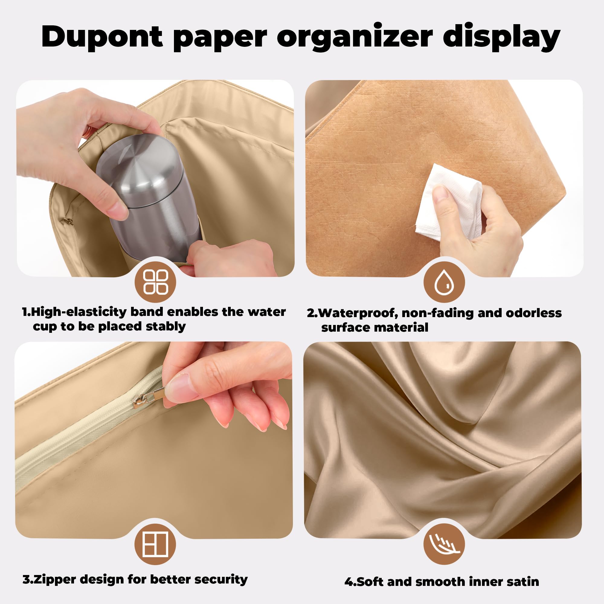DGAZ Ligero Organizador de Bolsos para Coachtopia Turnlock Haversack, Chai