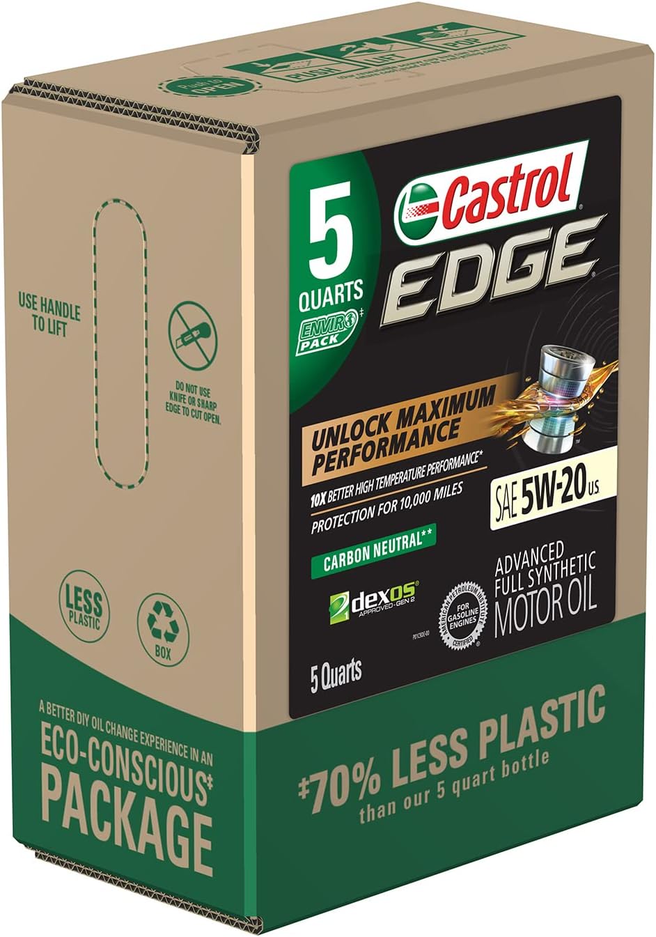 Castrol GTX MAGNATEC 5W20 Full Synthetic Motor Oil, 5 Quart Automotive