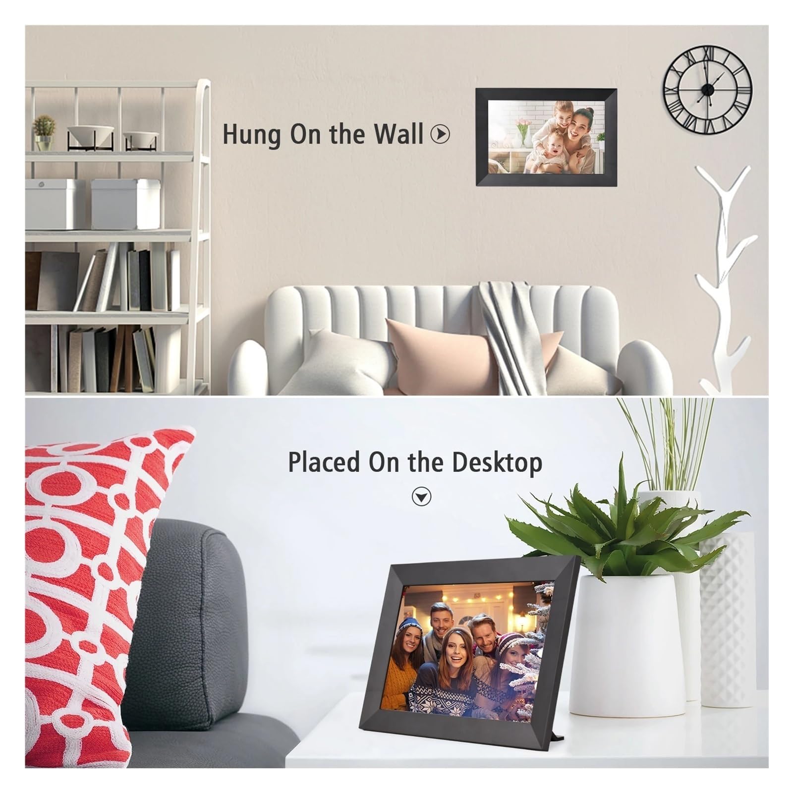 8-calowa Inteligentna Ramka Na Zdjęcia WiFi Cyfrowa Album Ze Zdjęciami Ekran Dotykowy IPS 1280 * 800 Zdjęcie 1080P Wideo 16 GB Pamięci Masowej WyjąTkowe WrażEnia Wizualne