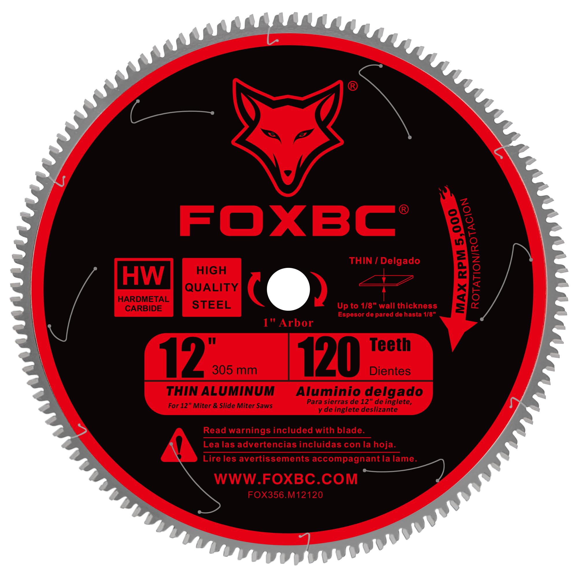 FOXBC 12" Aluminum Cutting Saw Blade - Metal & Copper -1