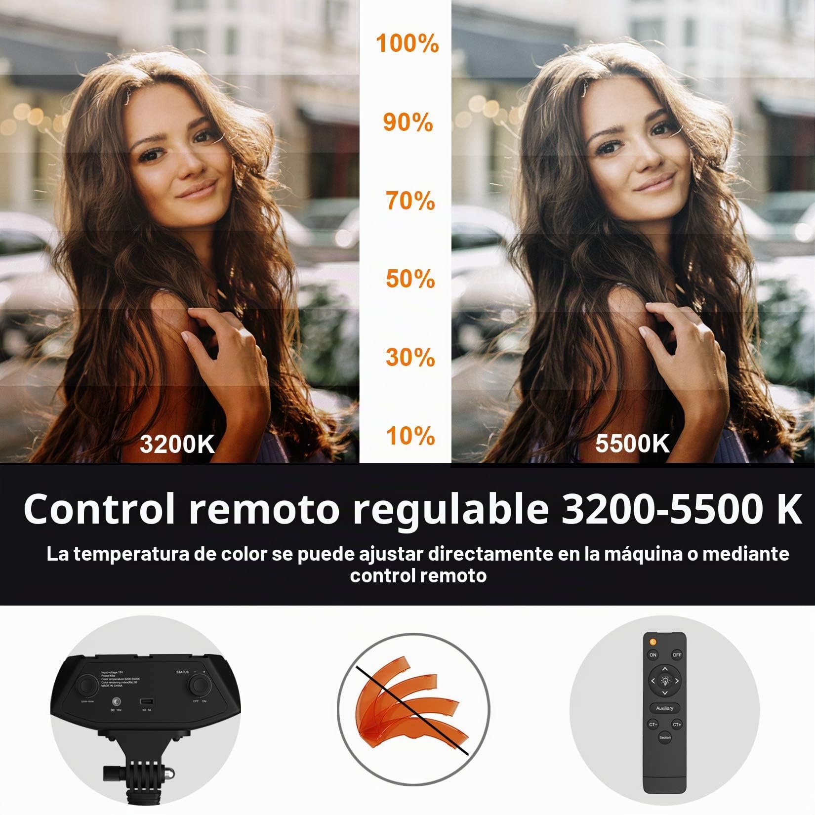 LED Aro de Luz 46CM con Trípode 65W, Remoto Control 3200-5500K Lámparas Regulables, 3 Modos Anillo de Luz para Selfie, Video, Tiktok,Maquillaje incluida Carrying Bag