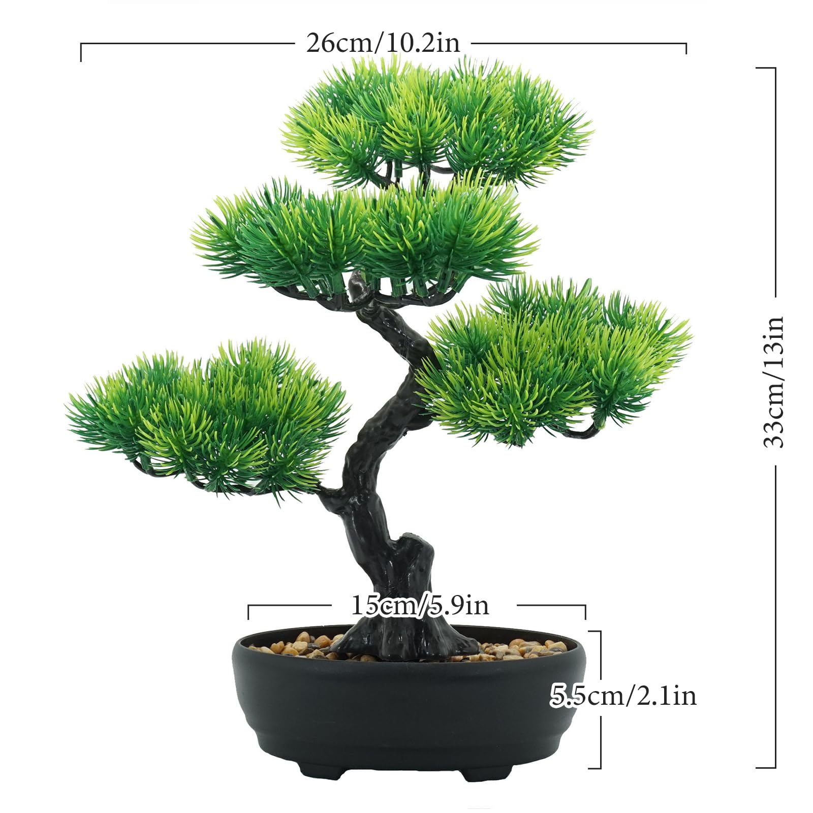 Amazon.de: AIBAOBAO Bonsai Baum Knstlich Kiefer 33 x 26 cm, Kunstpflanze  Bonsai Knstliche Pflanzen Gro mit Topf, Naturgetreue Kunst-Bonsai Grn  wie Echt,Deko fr Bad Wohnzimmer Desktop Bro Fensterbank Balkon