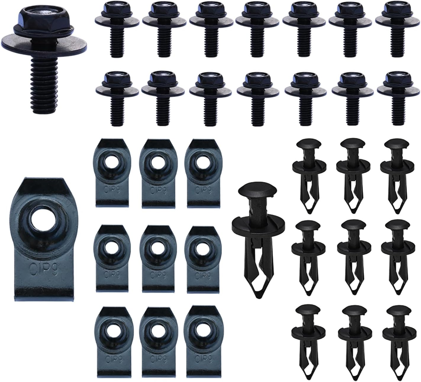 35Pcs Engine Under Cover Splash Shield Body Bolts Screws