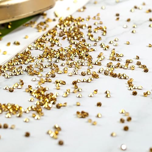 Miniatura 5 de FUTUREPLUSX 28000 diamantes falsos, cristales acrílicos dorados de 0.118 pulgadas (0.118 in), decoraciones de diamantes para rellenos de jarrones,