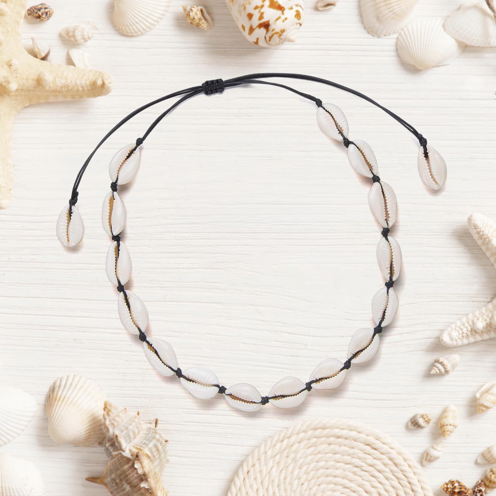 Collana Conchiglie Donna, Elegante Collane di Conchiglie da Spiaggia Estiva, Squisita Collana di Gioielli Estive, Regolabile Collana di Conchiglie per Regali di Gioielli da Donna