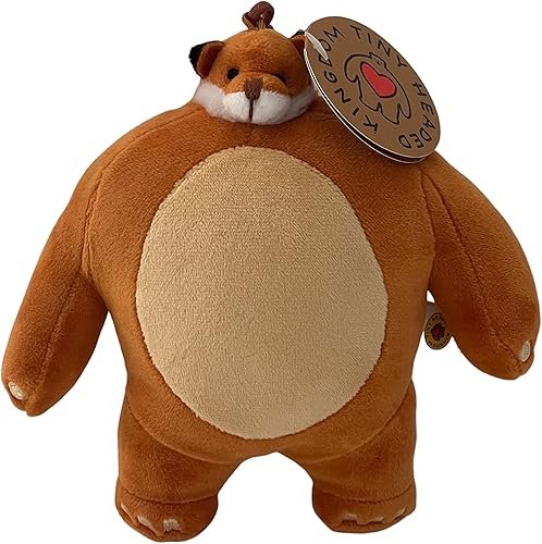 TINY HEADED KINGDOM Peluche juguete de peluche de zorro para niñas y niños adorable oso de peluche cabeza pequeña oso de cabeza encogida animal de