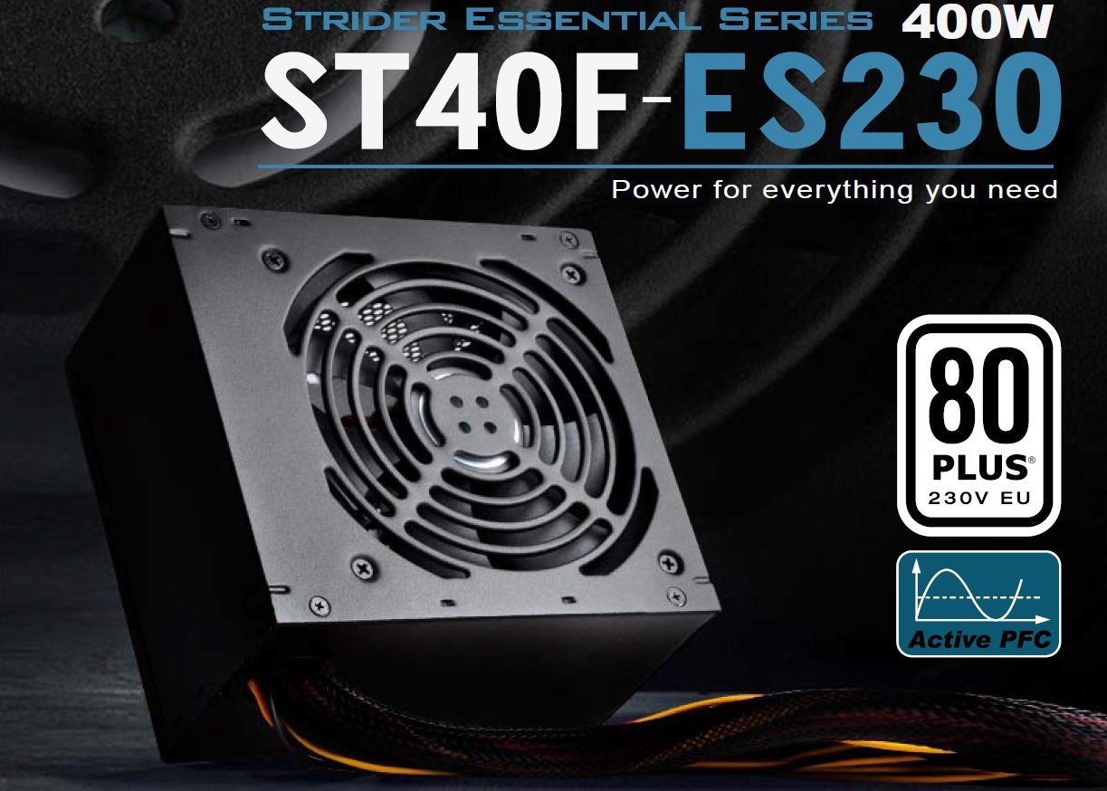 SilverStone SST-ST40F-ES230 - Alimentatore per PC Serie Strider Essential, 400W 80 Plus 230V EU ATX , 120mm