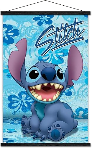 Trends International Disney Lilo and Stitch - Póster de pared sentado, 22.37 x 34.00 pulgadas, paquete de impresión y colgador negro