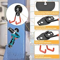 Vista 3 de Ganchos magnéticos fuertes resistentes, ganchos magnéticos de garaje de 2.59 pulgadas con revestimiento antideslizante para colgar, ganchos