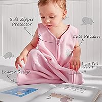 Vista 5 de DaysU Saco de dormir para bebé de microforro polar, sin mangas, con cremallera bidireccional, saco de dormir para bebé niña de 0 a 6 meses, 1