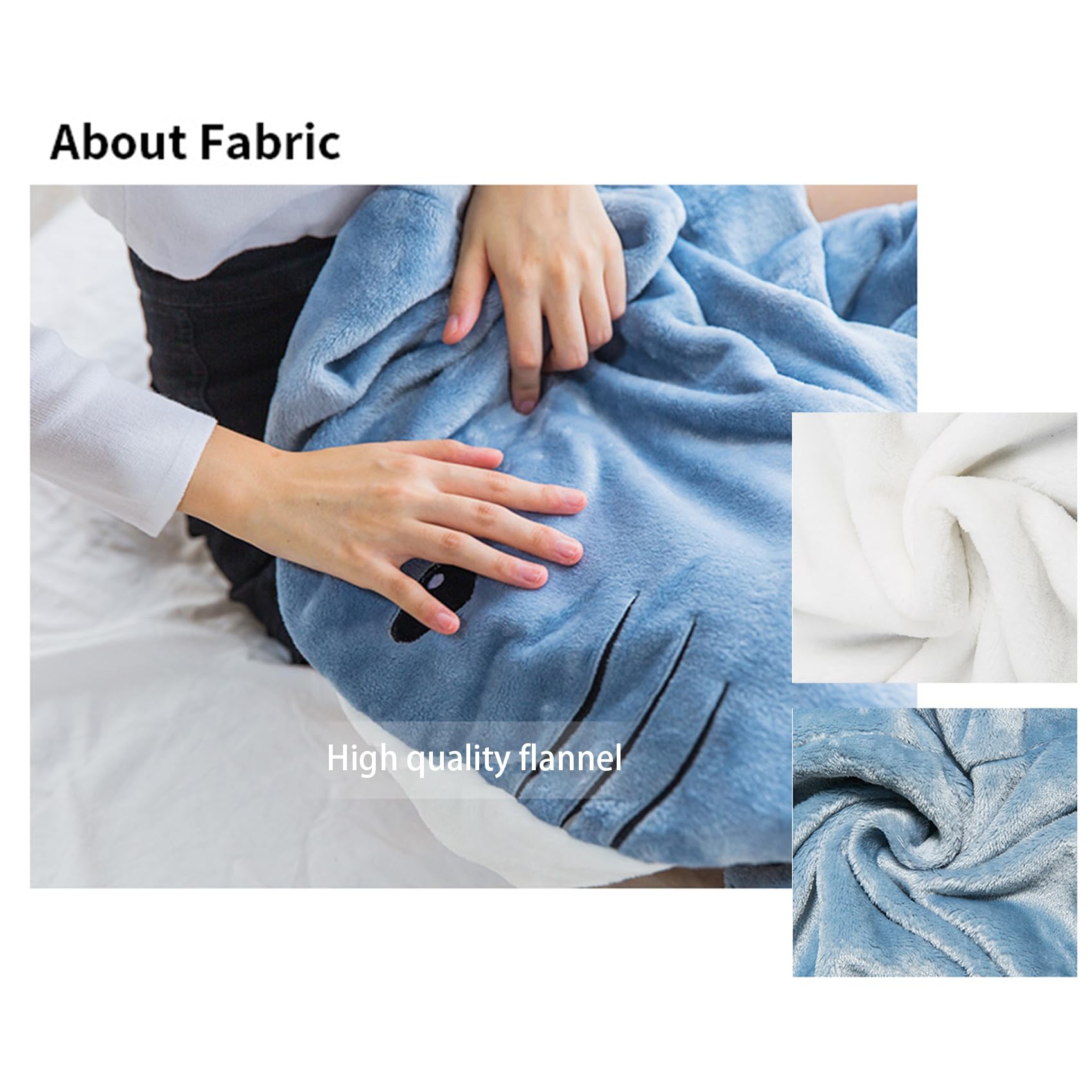 Shark Sleeping Bag Onesie - Wearable Blanket For Kids & Adults, Perfect For Camping & Lounging