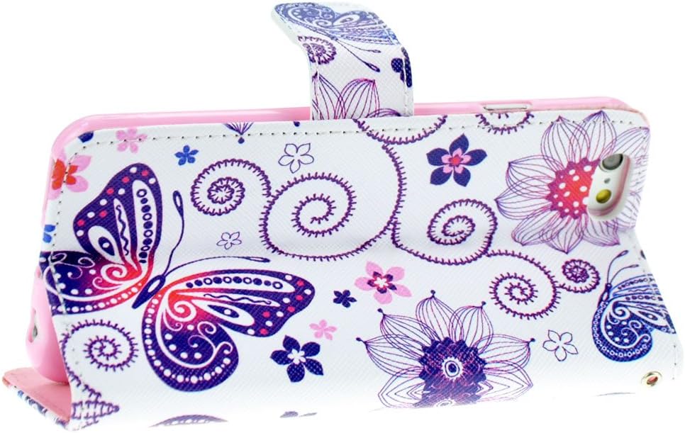 UrSpeedtekLive 5s Case, iPhone 5 Case, Butterfly Pattern Premium PU Leather Flip Wallet Case Cover for Apple iPhone 5/5s/SE (Built-in Credit Card/ID Card Slot)